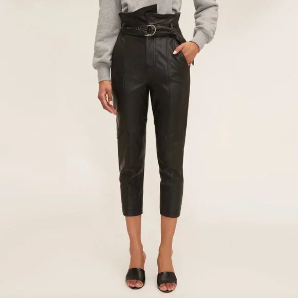 NWT Marissa Webb "Anniston" Leather Pants in Black, size 2 - Picture 2 of 13